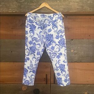 Chico's Blue and White Floral Pants